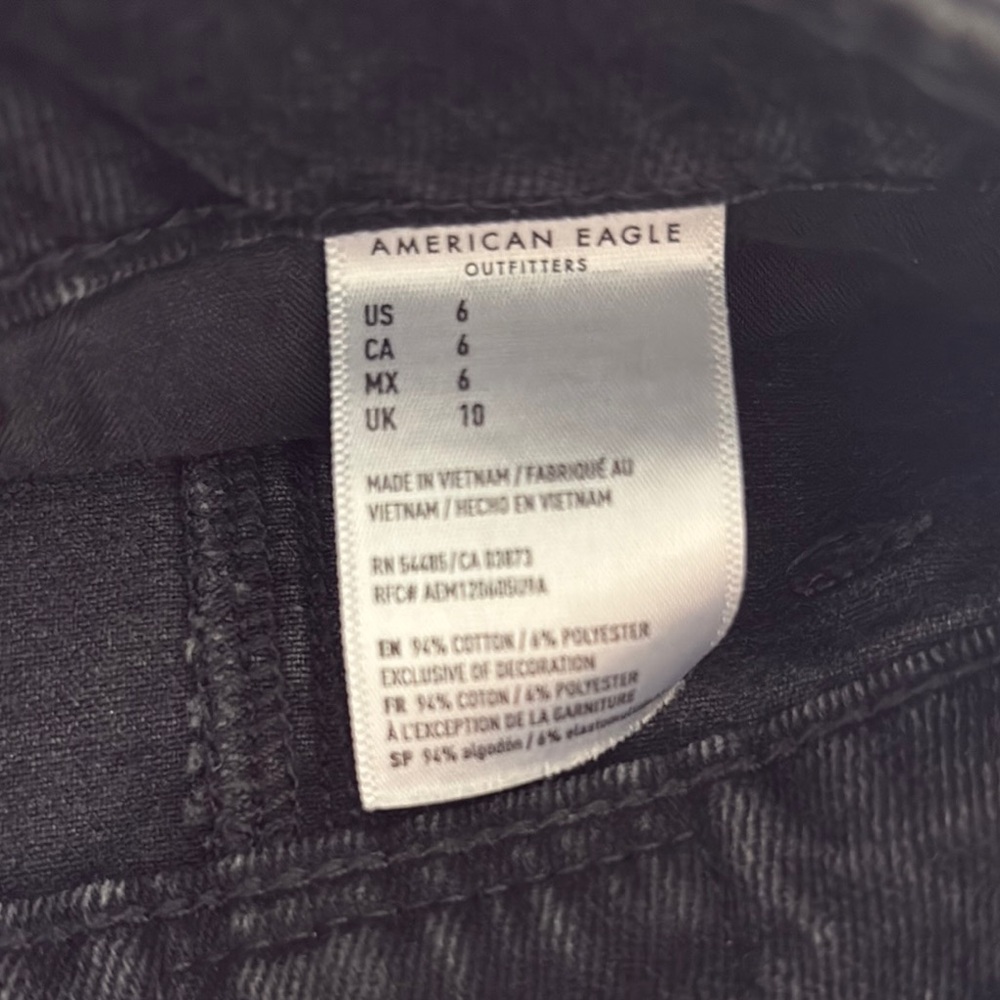 American Eagle Black Denim Button Up Mini Skirt Size 6 - Picture 5 of 5
